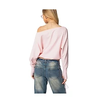 Edikted Womens Off Shoulder Oversized Sweater