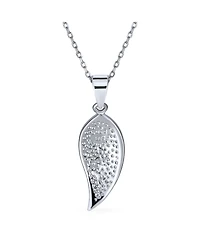 Bling Jewelry Created Blue Brown Fire Opal Inlay Nature Leaf Pendant Necklace Western .925 Sterling Silver
