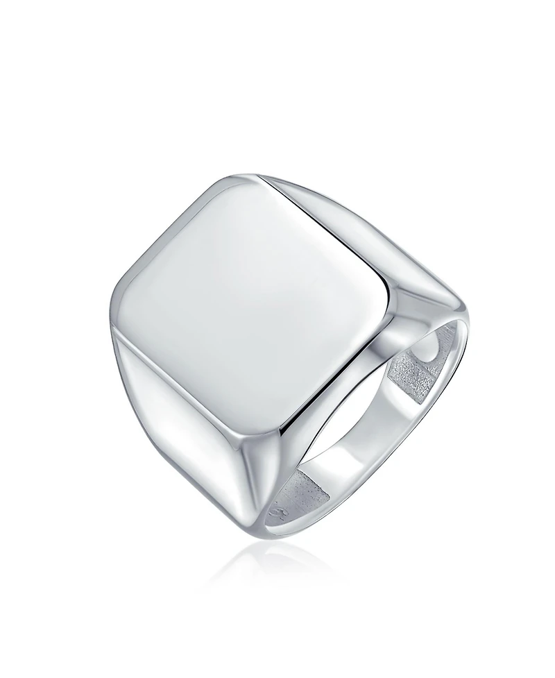 Bling Jewelry Classic Rectangle Monogram Signet Ring Sterling Silver