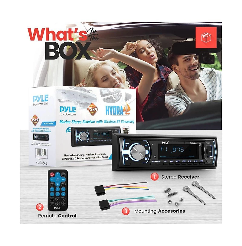 Pyle Marine Bluetooth MP3 Radio Receiver (Black)