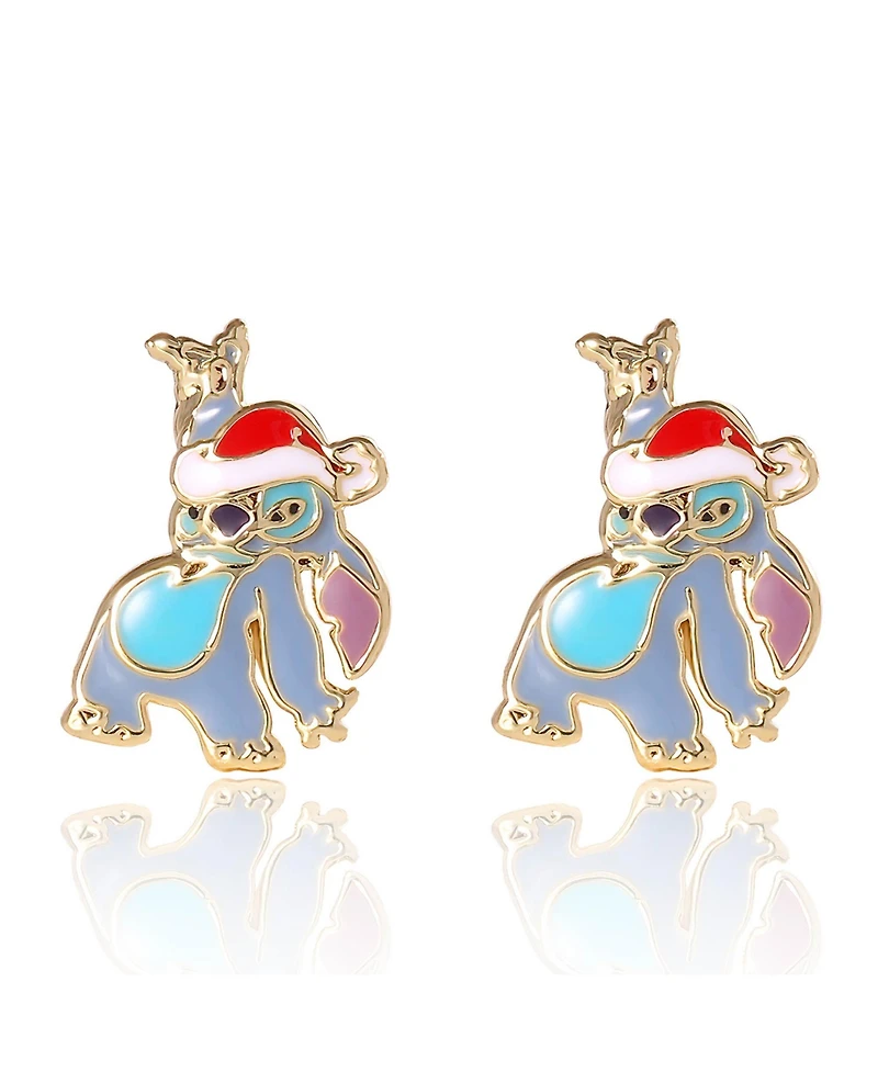 Disney Stitch Christmas Enamel Stud Dancing Earrings