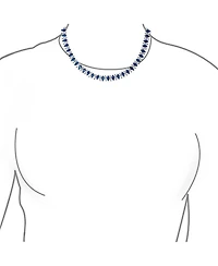 Bling Jewelry Art Deco Style Holiday Day Party Blue Clear White Cubic Zirconia Marquise Formal Statement Tennis Necklace Prom Silver Gold Plated