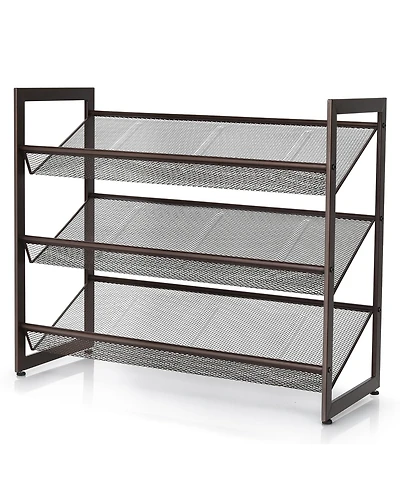 Tier Shoe Rack Adjustable to Flat Slant Shoe Organizer Holder Stand
