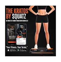 Squatz Vibration Plate Exercise Machine Set With Resistance Bands, Pilates Rods, and Fitness Mat