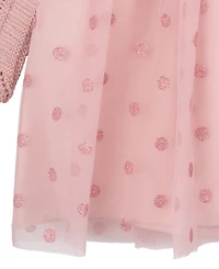 Rare Editions Baby Girl Lurex Sweater and Mesh Dress