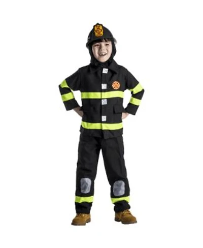 Dress Up America Firefighter Jacket Pants Hood Costume Set Toddlers Girls Boys