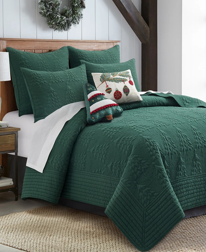 Levtex O Christmas Tree Stitching 3-Pc. Quilt Set, Full/Queen