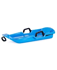 Slippery Racer Downhill Thunder Kids Toddler Plastic Toboggan Snow Sled, Blue