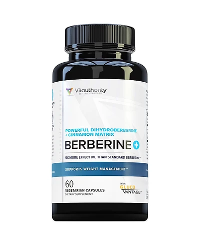 Berberine Supplement, Ceylon Cinnamon Capsule for Blood Sugar and Weight Loss, Vitauthority, 60ct