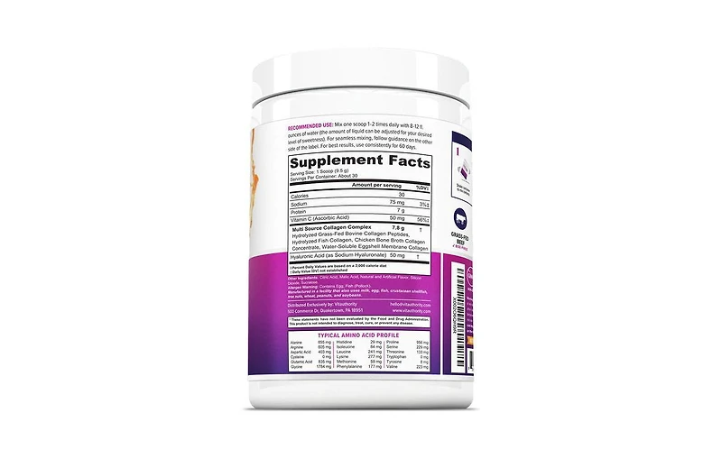 Vitauthority Multi Collagen Protein Plus, Peach Mango, Vitauthority, 285gm