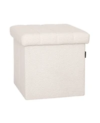 Seville Classics Channel Tufted Storage Ottoman