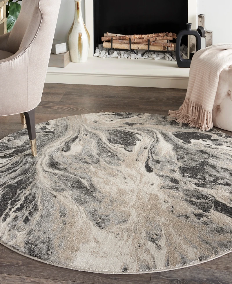 Nourison Home Elegance FAR01 3'10"x3'10" Round Area Rug