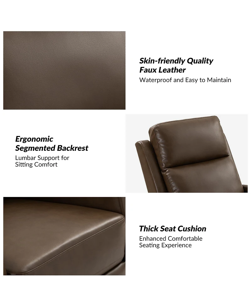 Hulala Home Donat Faux Leather Swivel Recliner