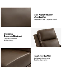 Hulala Home Donat Faux Leather Swivel Recliner