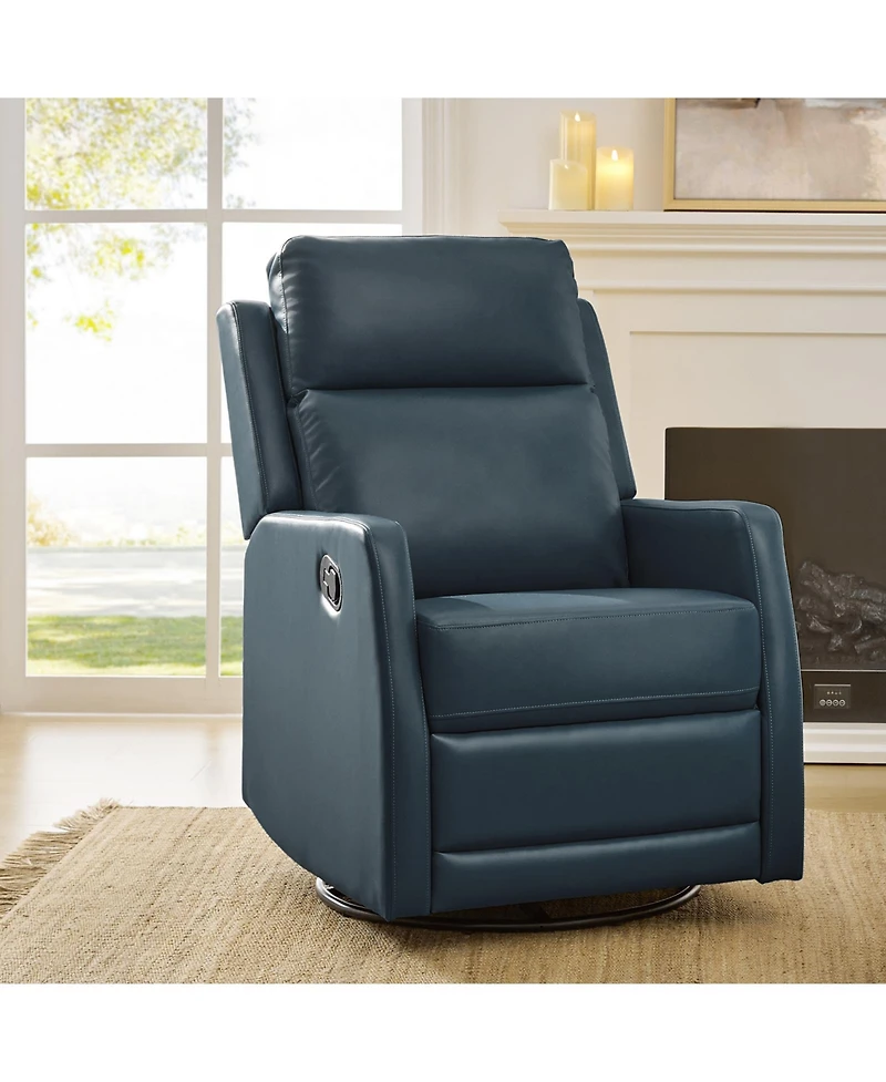 Hulala Home Donat Faux Leather Swivel Recliner