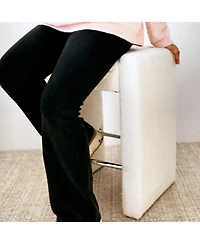 26.5" Boucle Counter Stool Set Of 2,Backless Boucle Counter Stool-Maison Boucle