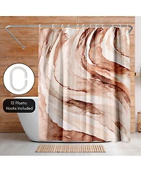 Abstract Shower Curtain Gulf by Pi Creative Art - Black