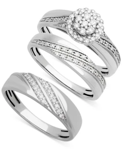 Diamond His Hers Wedding Set Collection In 14k White Gold