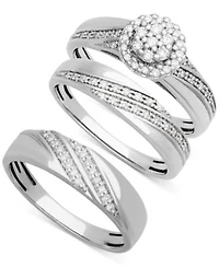 Diamond His Hers Wedding Set Collection In 14k White Gold