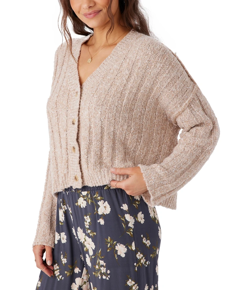 O'Neill Juniors' Ferris V-Neck Ribbed Cardigan Sweater