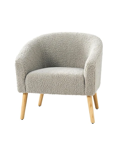 Hulala Home Modern Sebastian 30"W Boucle Armchair Solid Wood Leg