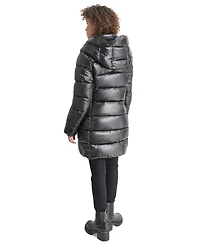 Dkny Women's Bibbed Shawl-Collar Packable Shine Puffer Coat