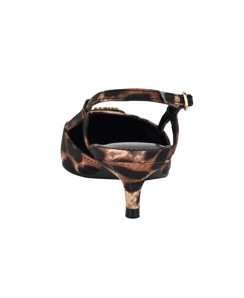 Guess Women's Jesson Logo Slingback Kitten Heel Pumps