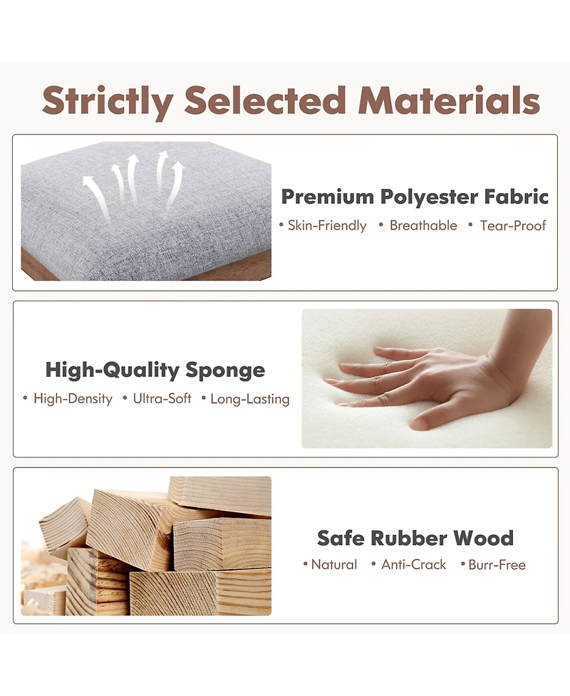 Gymax Set of 4 Dining Chair w/ Padded Seat High Back Rubber Wood Frame Kitchen Chairs