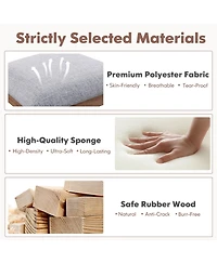 Gymax Set of 4 Dining Chair w/ Padded Seat High Back Rubber Wood Frame Kitchen Chairs