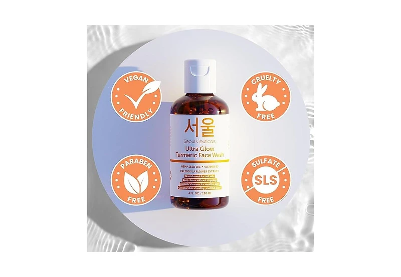 Seoul Ceuticals Korean Skin Care Cleanser Ultra Glow Turmeric Face Wash K Beauty Skincare