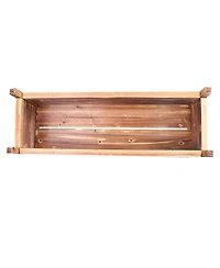 Unho Wood Planter Box Outdoor Garden Rectangular Planter Flowers Box Raised Bed