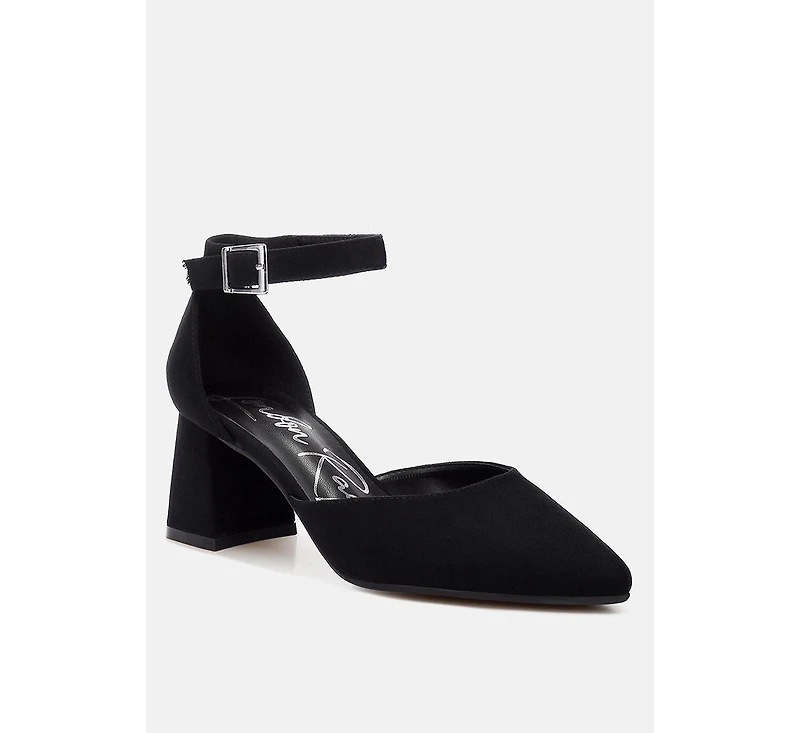 Rozita Microfiber Block Heel Sandals Women
