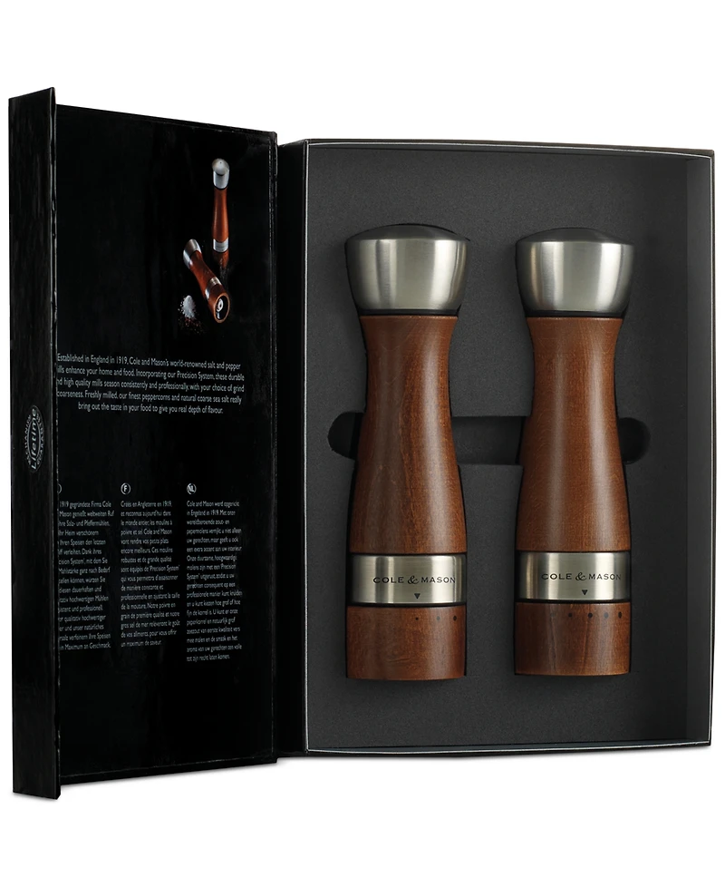 Cole & Mason Oldbury Walnut-Stained Salt & Pepper Mill Set