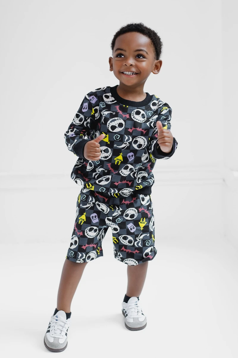 Nightmare Before Christmas Toddler Boys Disney Mickey Mouse French Terry Sweatshirt and Shorts