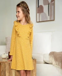 Gerber Toddler Girls Long Sleeve Ruffle Dress
