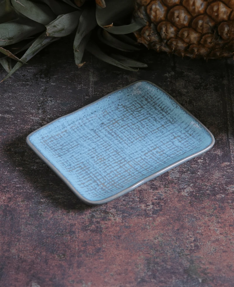 Porto Brasil 7" Stoneware Rectangular Juta Platters, Set of 4