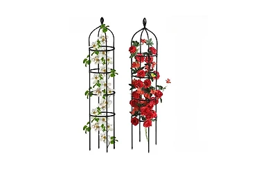 Slickblue 2-Pack Garden Obelisk Trellis Rustproof Tower for Climbing Plants, Flowers & Vegetable Support