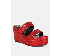 Iki Diki Rhinestone & Diamante Wedge Sandals