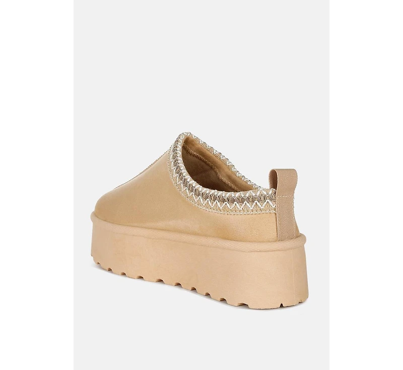 Struter Embroidered Platform Fur Classic Slip-On