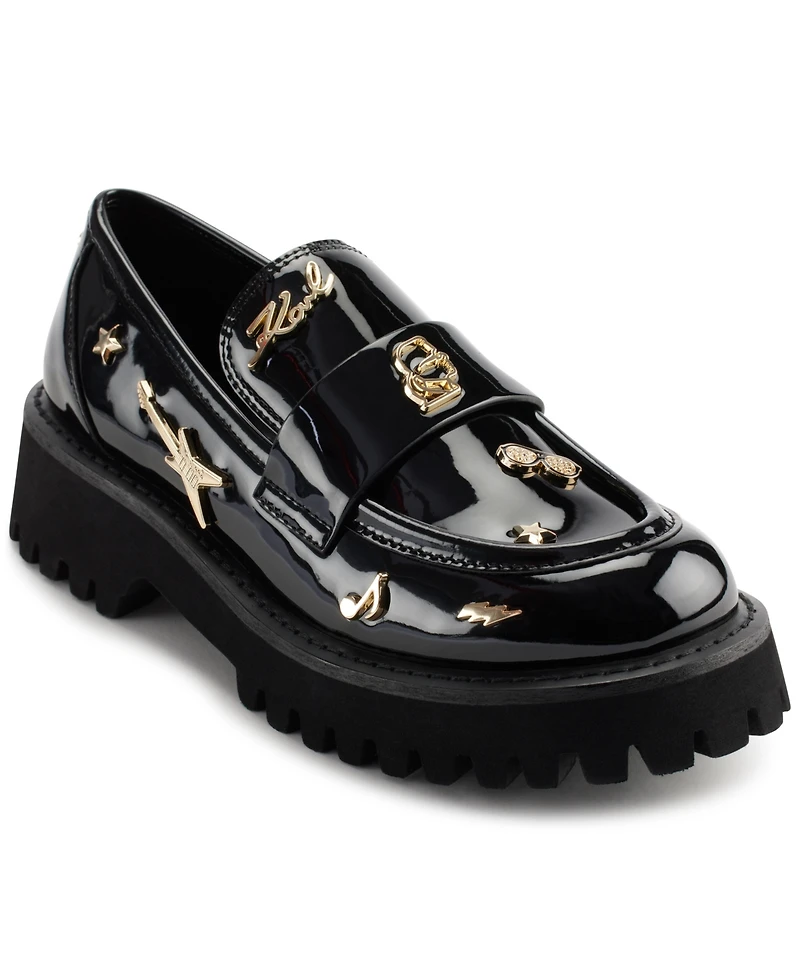 Karl Lagerfeld Paris Women's Gaston Rocker Almond Toe Lug Loafers