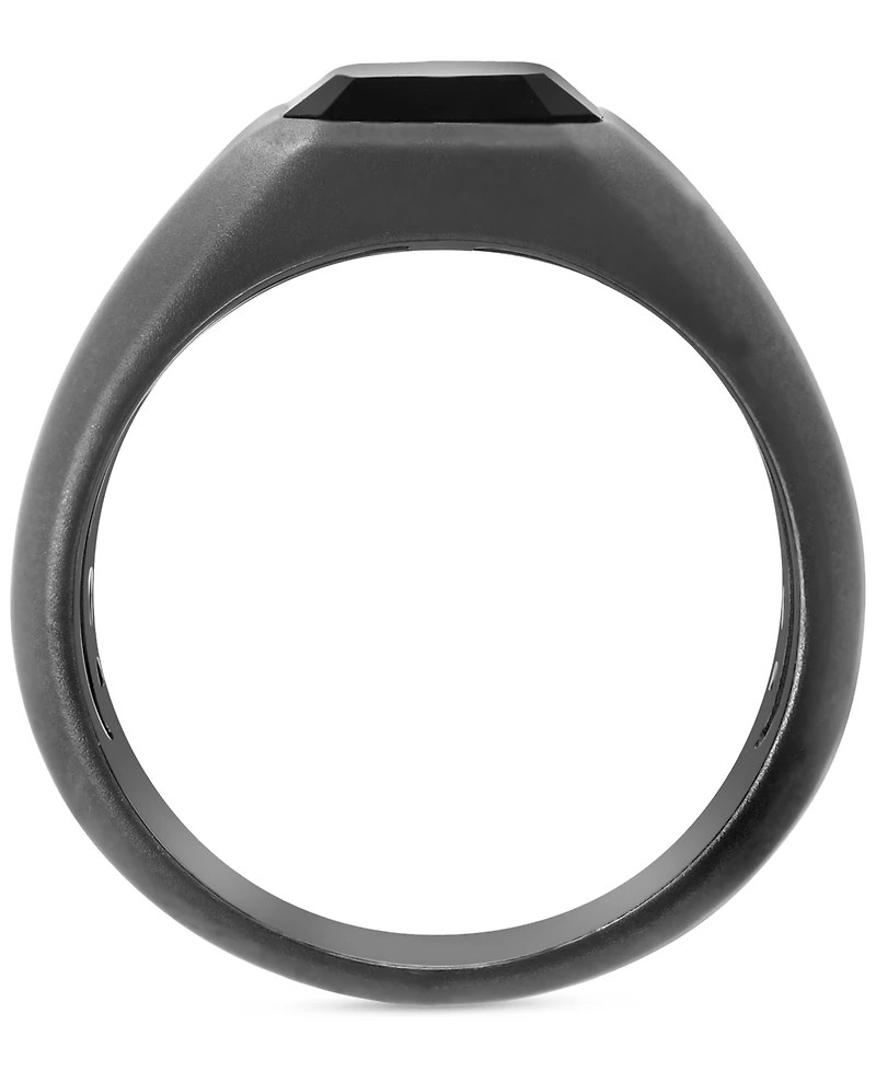 Effy Men's Onyx Solitaire Ring in Black Rhodium-Plated Sterling Silver