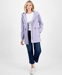 London Fog Women's Water-Resistant Hooded Anorak Coat