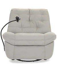 Bovell Fabric Power Swivel Glide Recliner, Created for Macy's