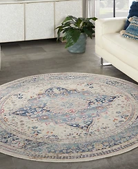 Nourison Home Vintage Kashan VKA07 6'x6' Round Area Rug
