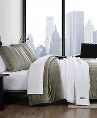 Closeout! Vera Wang Linear Stitch Velvet 3-Pc. Quilt Set, King