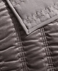 Closeout! Vera Wang Linear Stitch Velvet 3-Pc. Quilt Set