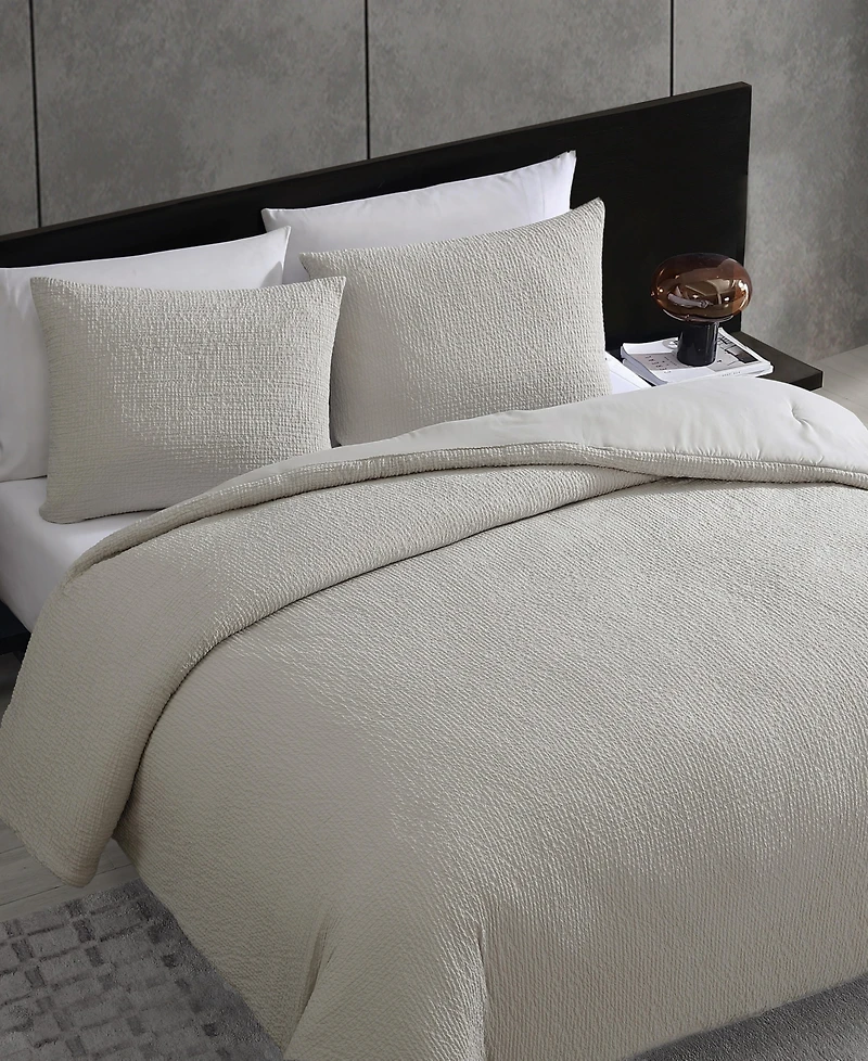 Vera Wang Puckered Texture 3-Pc. Duvet Cover Set