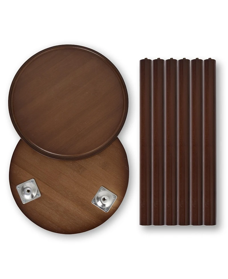 Unho 2 Pack Small Round Side Table Mid Century Tripod Plant Holder 16.5in Tall for Home Decor
