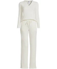 Lands' End Plus Cozy 2 Piece Pajama Set - Long Sleeve Top and Pants