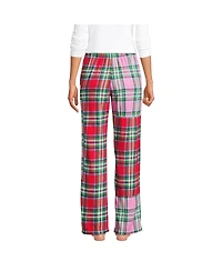 Lands' End Women's Petite Flannel Patchwork Pajama Pants